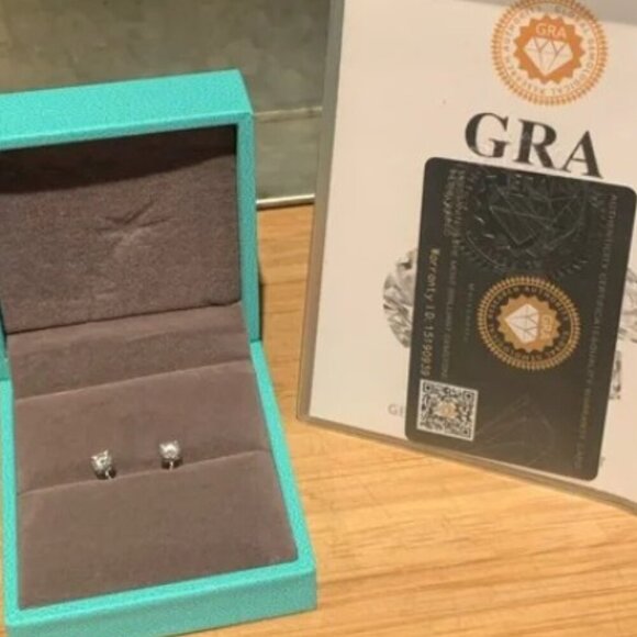 Moissanite 0.5 CT Round Stud Earrings 4 Prong Yellow Gold Plated 925Sterling NWT - Picture 12 of 13